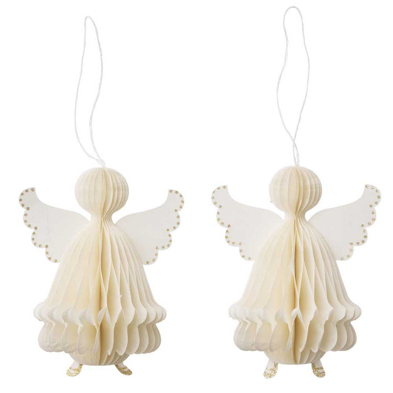 Bungalow Papirpynt Honeycomb Angel Cream  sæt m/2 stk