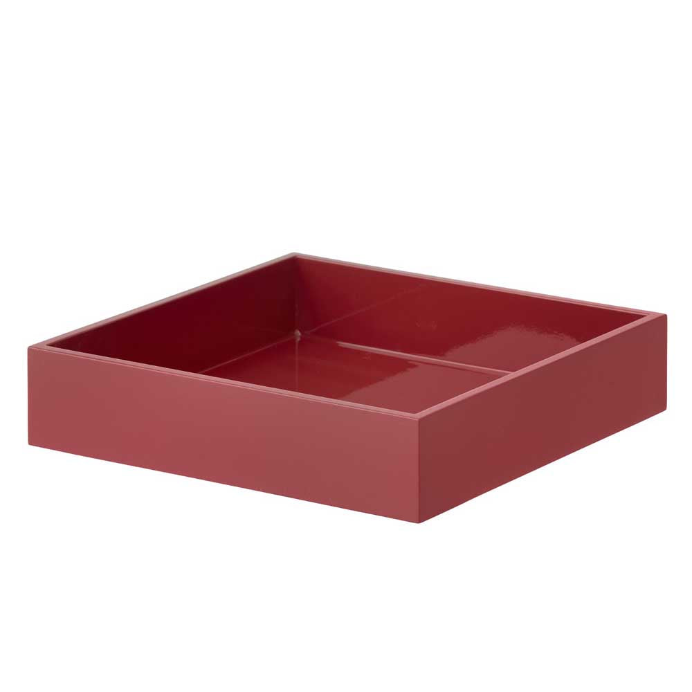 Bungalow Lacquer Square Tray Chili Red 22.4x22.4x5cm