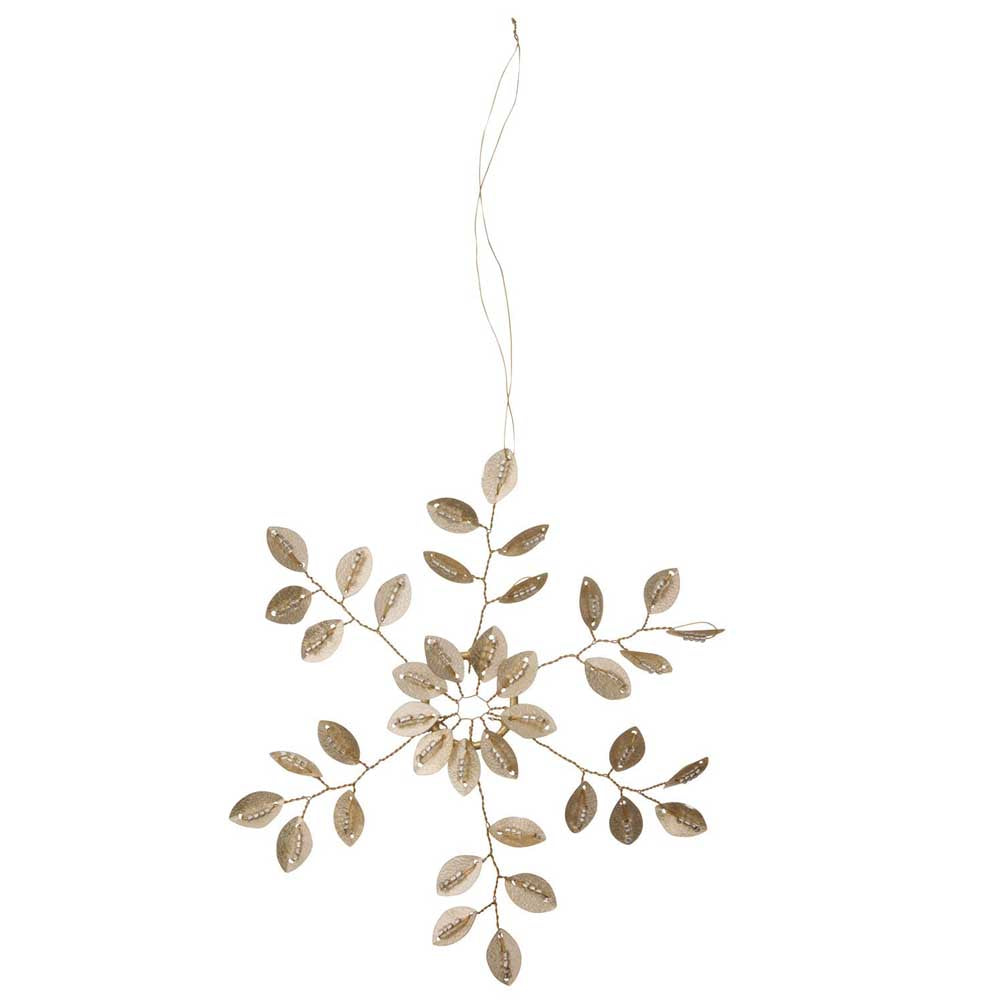 Bungalow Beaded Ornament Clio Star Champagne