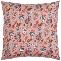 Ib Laursen pudebetræk Amanda coral almond med blå blomster 50x50cm