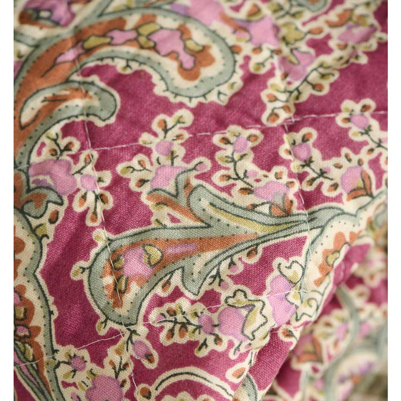 Ib Laursen Quilt hindbærfarvet med paisleymønster 130x180cm